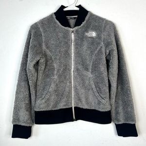 The North Face Girls Grey Fleece Jacket Size Girls Medium
